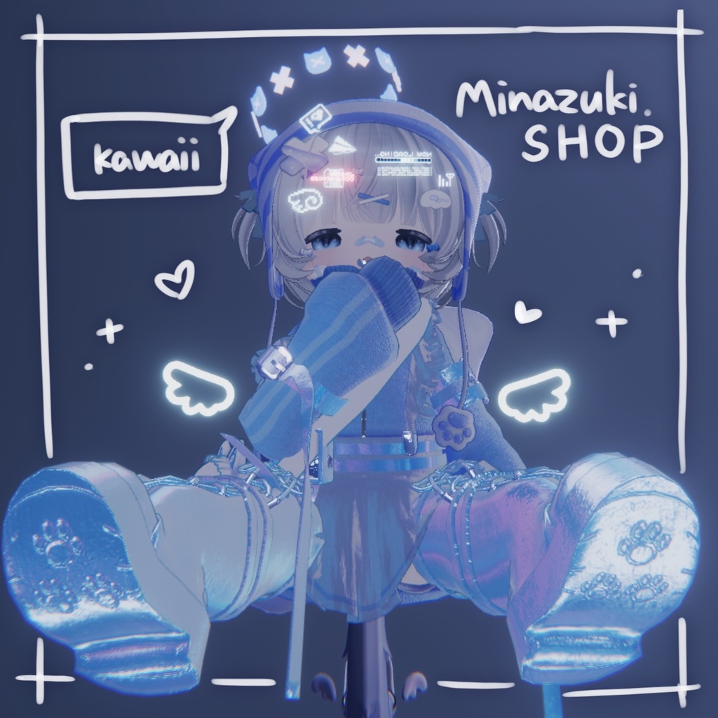 回って光る!サイバーねこばつヘイロー【VRChat】