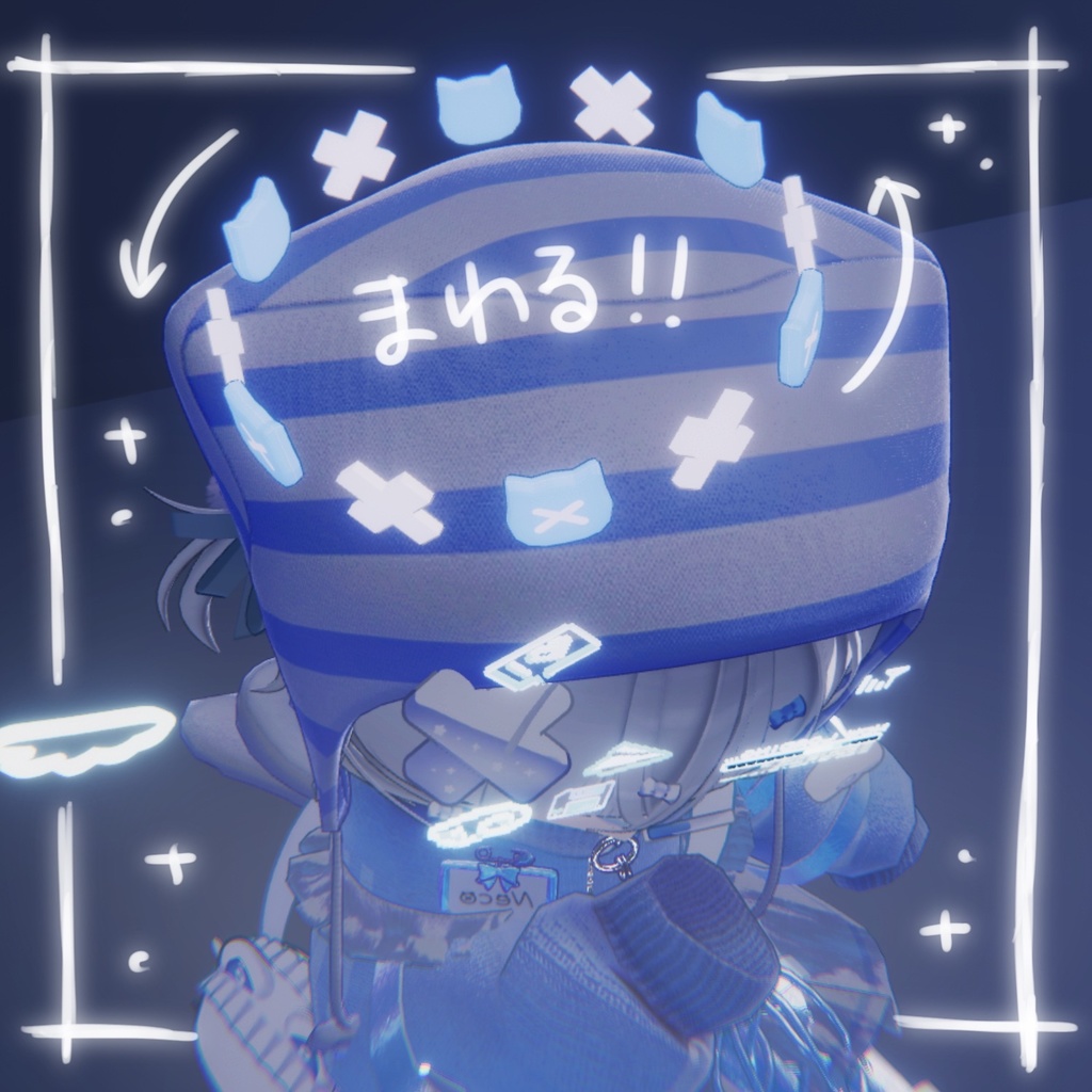 回って光る!サイバーねこばつヘイロー【VRChat】