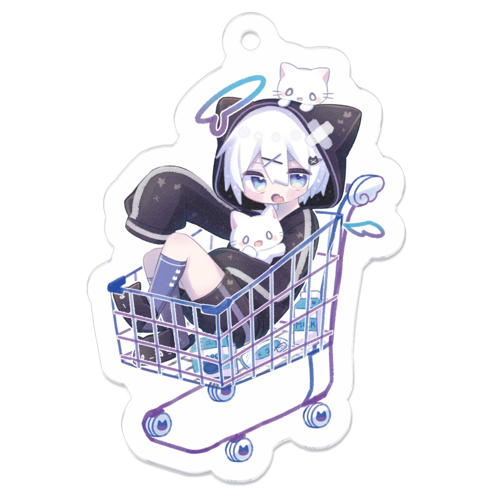 【デビュー記念グッズ】みなづき。Halutaアクリルキーホルダー【猫耳パーカーくん】