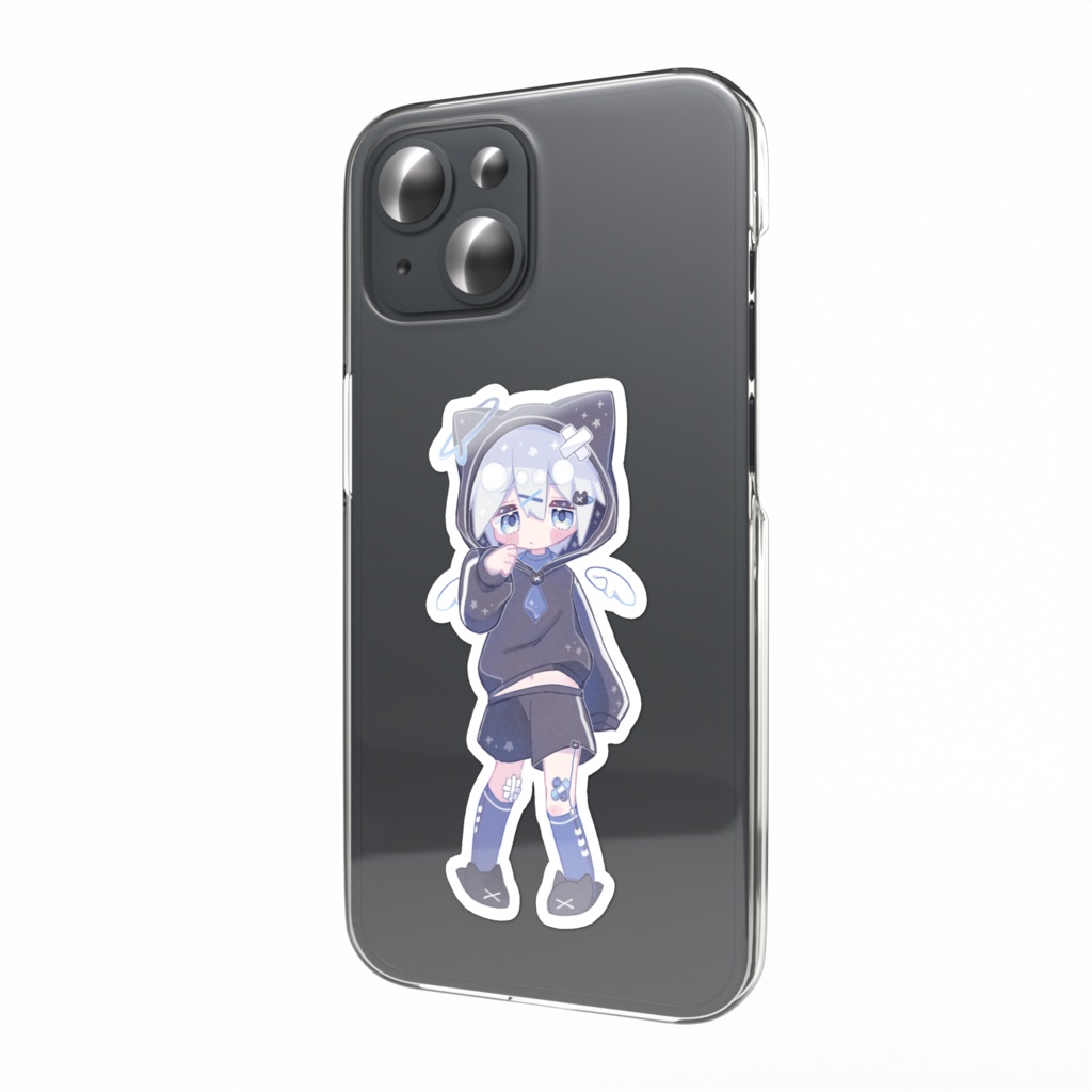 【デビュー記念グッズ】みなづき。Halutaステッカー【猫耳パーカーくん】
