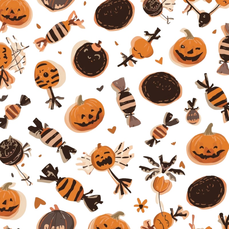 くすみカラーのハロウィン クリップアートセット(全18種類)