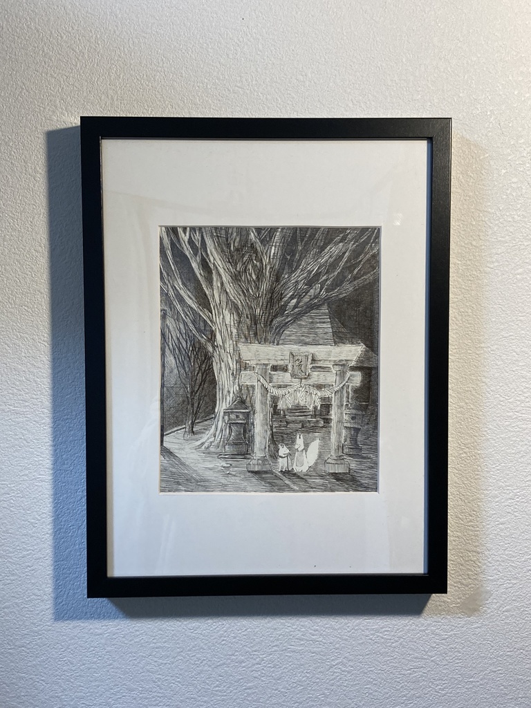 原画「お稲荷さんと犬」