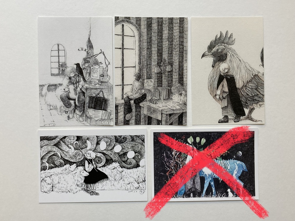 ポストカード 4種セット「生き物仲良しセット」