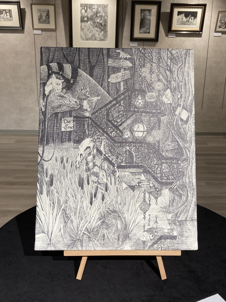 複製原画「沼を渡る」