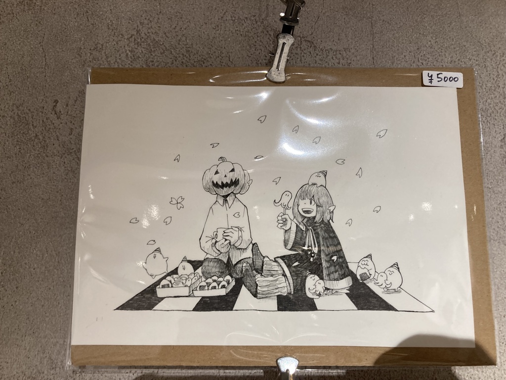 原画「魔女とかぼちゃカレンダー4月」