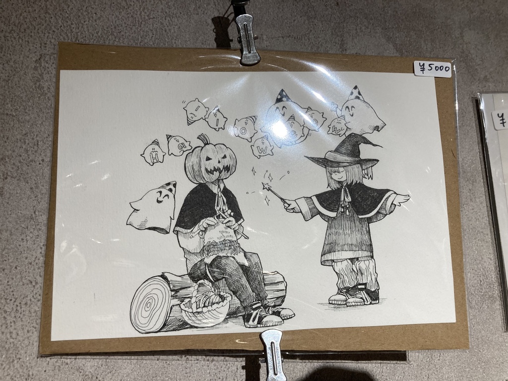 原画「魔女とかぼちゃカレンダー10月」