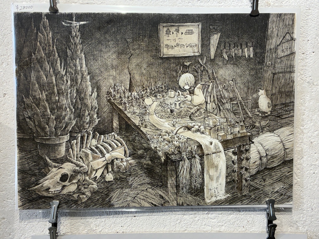 原画「卓上の生活」（額装なし）