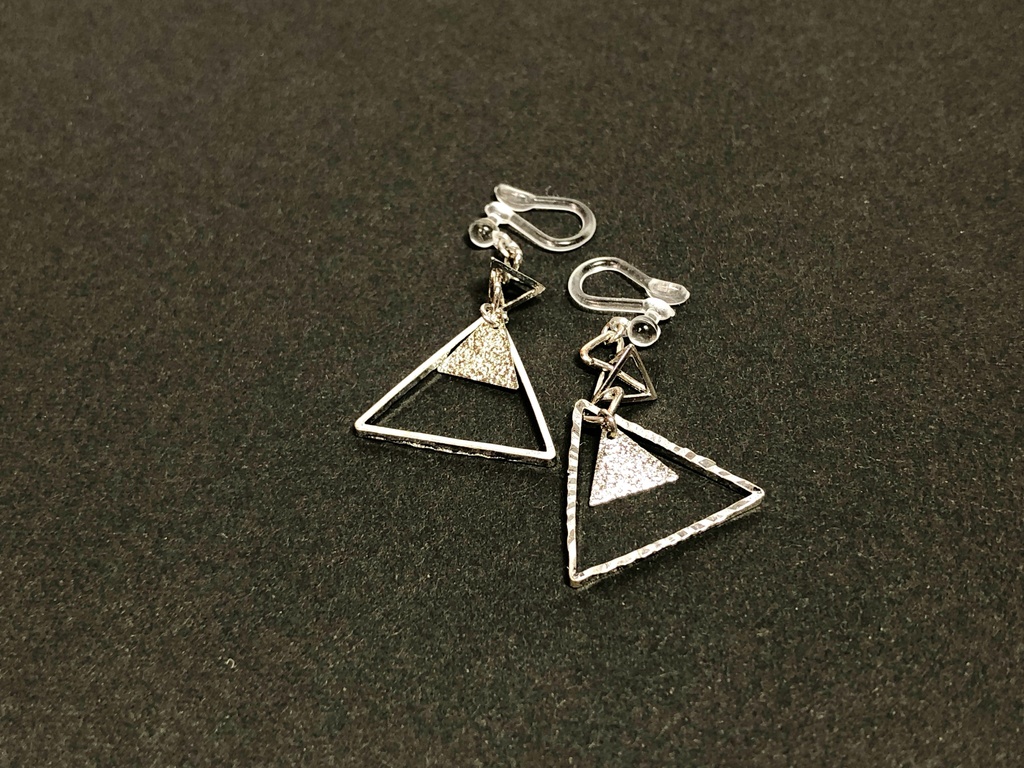 △▲△イヤリング（silver）【金具変更可能】