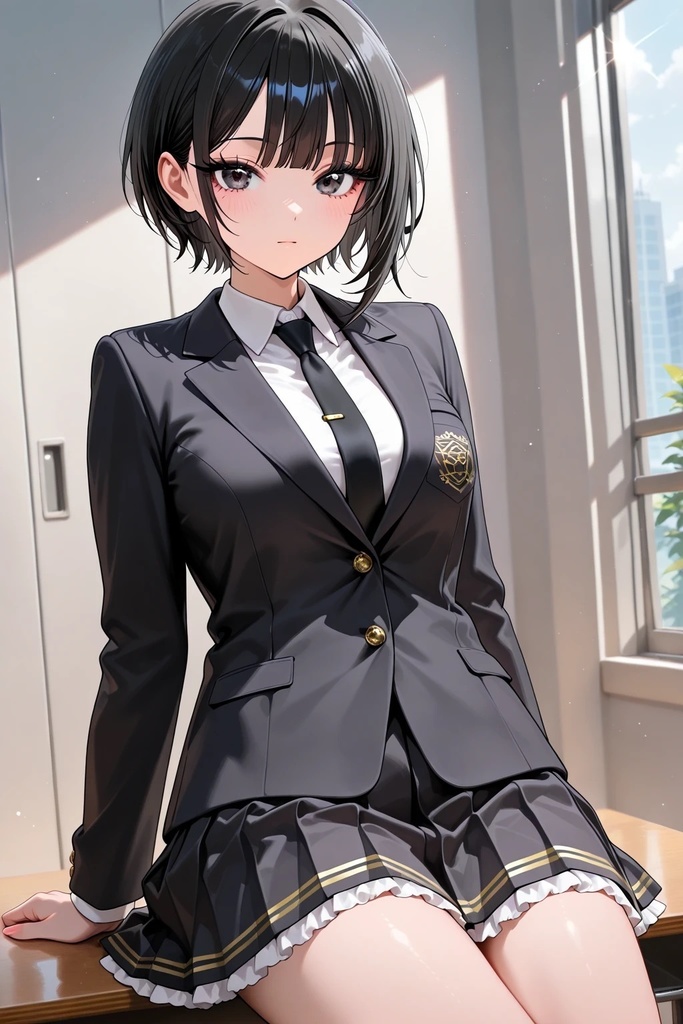 黒髪ショートカットの女の人