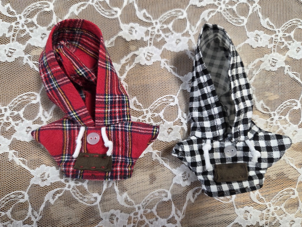 ぬい用  チェックパーカー  (約10cm〜12cmサイズ)