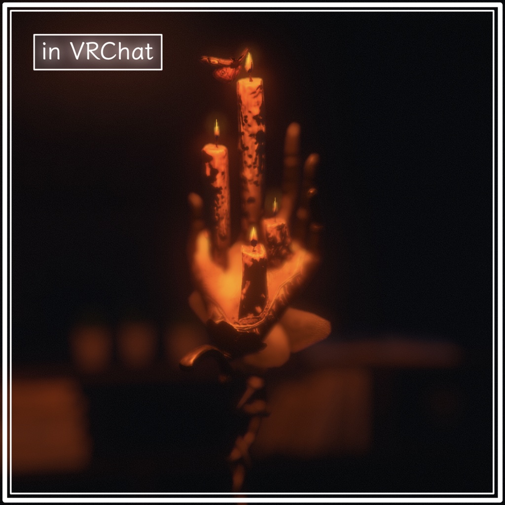 【VRChat想定3Dモデル】手持ち蝋燭立て【アニメーション付き】