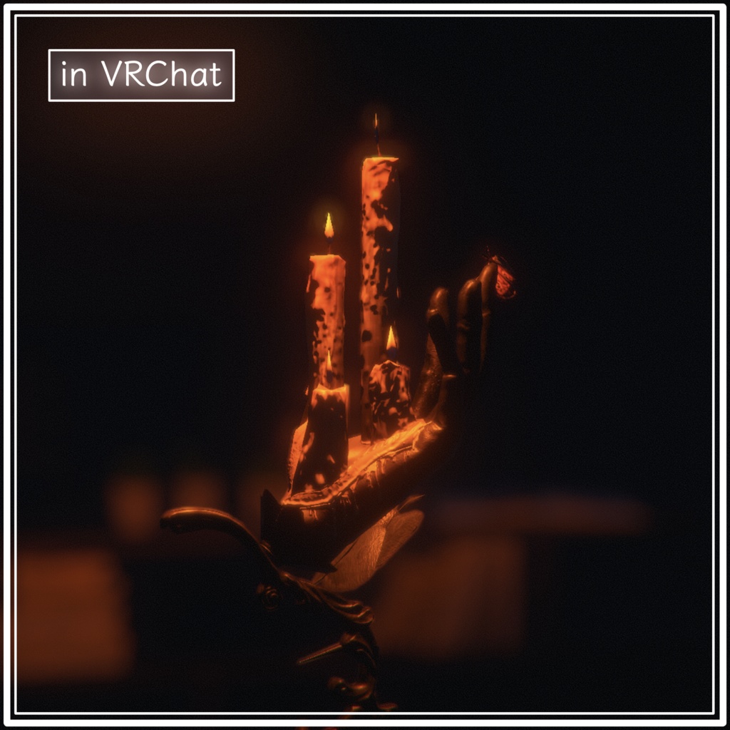【VRChat想定3Dモデル】手持ち蝋燭立て【アニメーション付き】