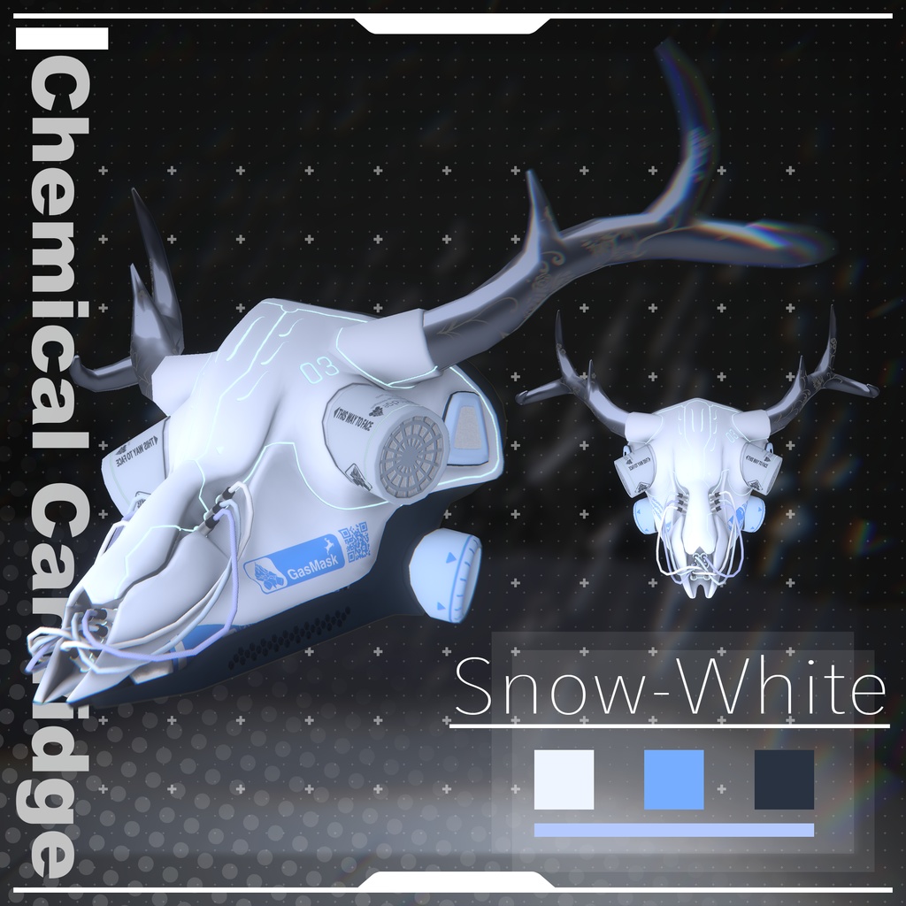 【VRChat想定3Dモデル】ガスマスク -Chemical Cartridge-