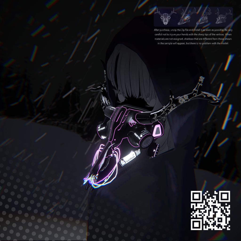 【VRChat想定3Dモデル】ガスマスク -Chemical Cartridge-