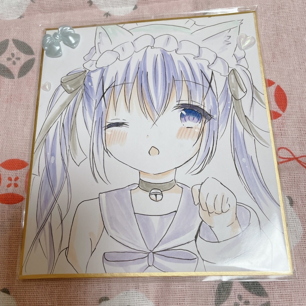 ネコみみ！チノちゃん　手描き色紙