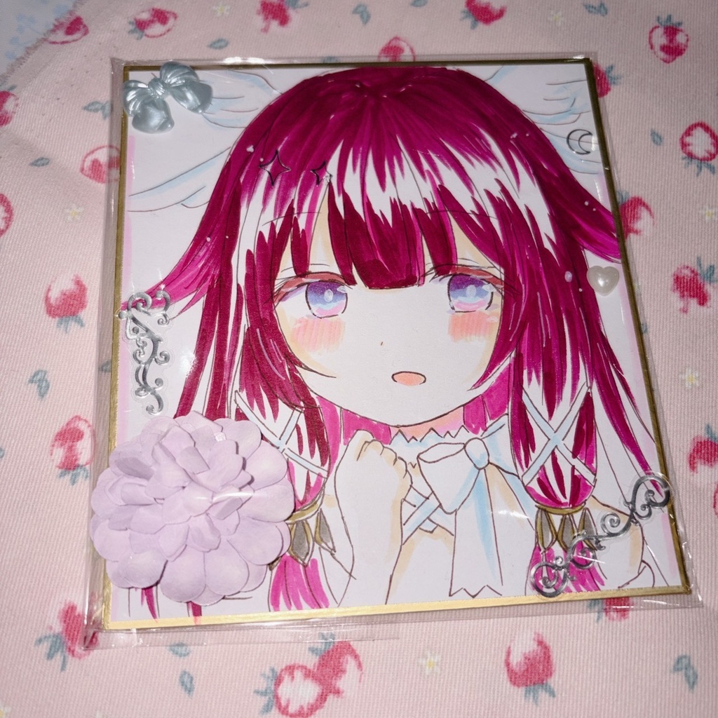 手描きイラスト 色紙　コロンビーナ　wing♡♥　