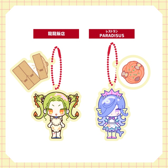 創作エプロンキャラのアクキー4種