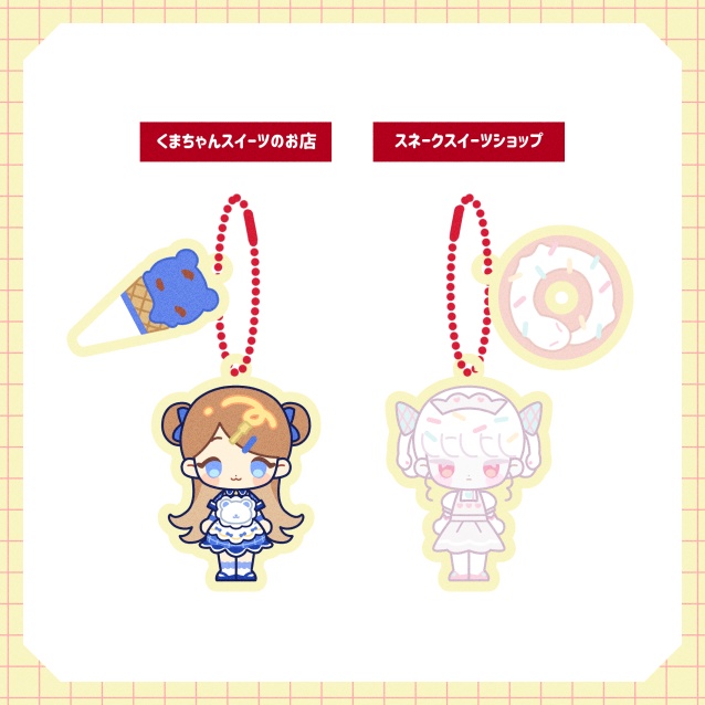 創作エプロンキャラのアクキー4種