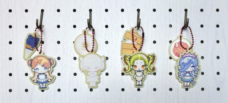 創作エプロンキャラのアクキー4種