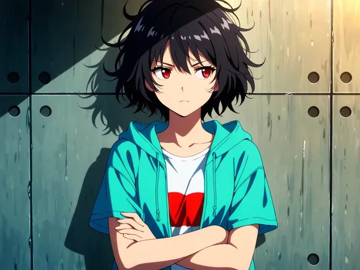 「ダーク系美少女イラスト素材セット vol.1|黒髪×赤目×パーカー(加工・素材利用OK)」