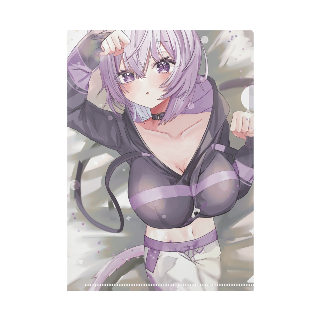 猫又おかゆのどこみてるのクリアファイル