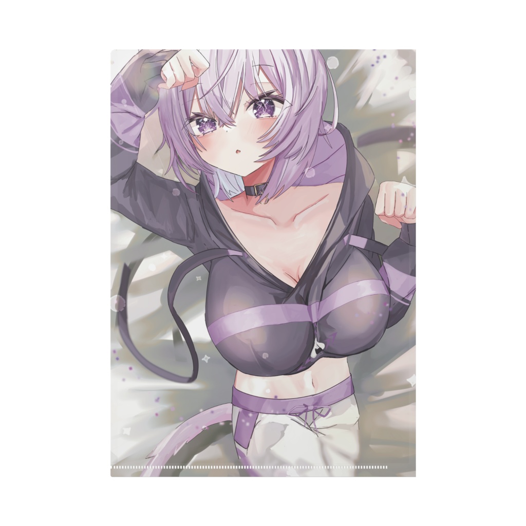 猫又おかゆのどこみてるのクリアファイル