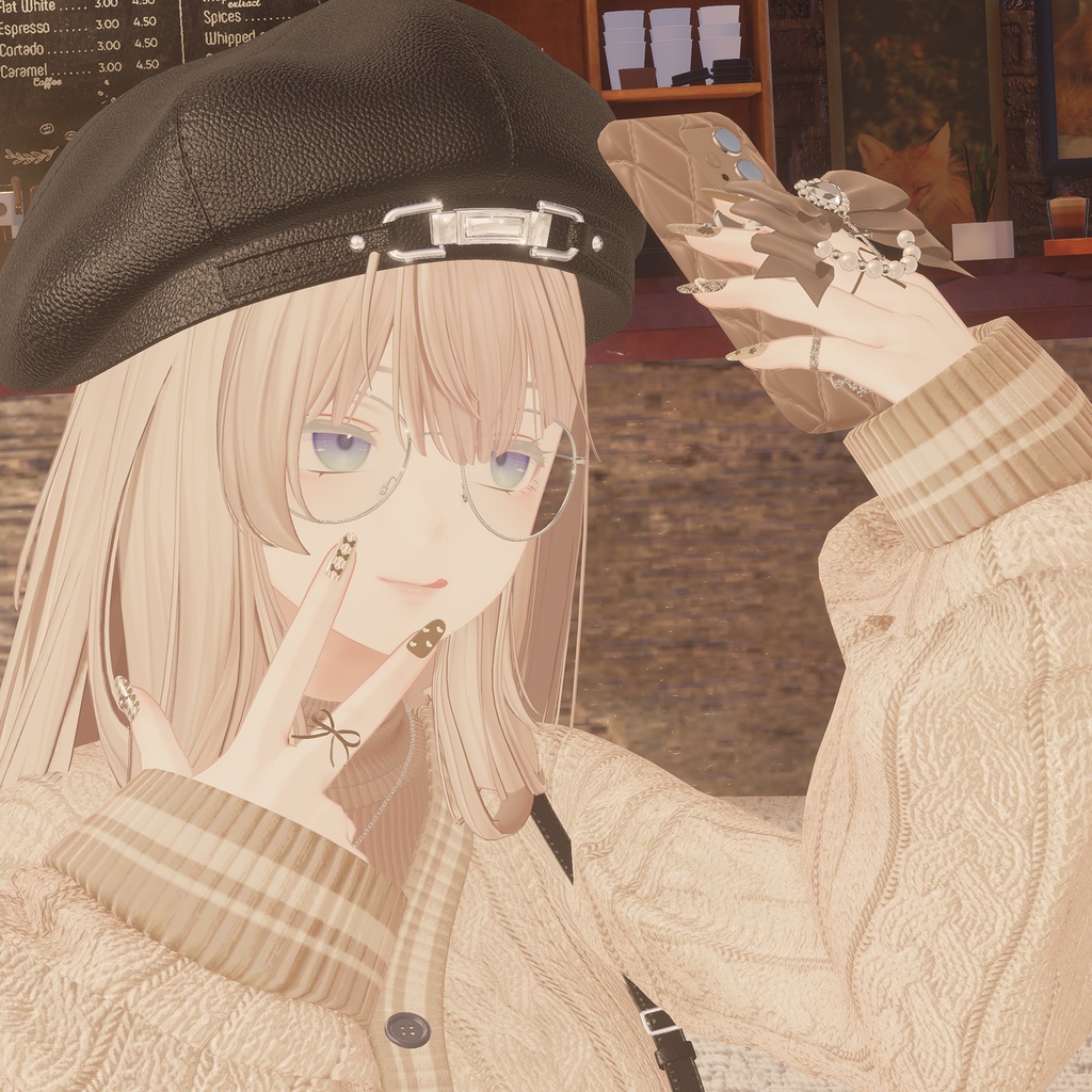 【森羅用】ネイル・指輪・ファーカフス3点セット(カラバリ12色・形3種・MA対応)