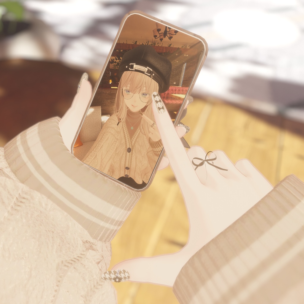 【森羅用】ネイル・指輪・ファーカフス3点セット(カラバリ12色・形3種・MA対応)