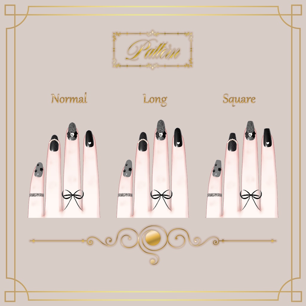 【森羅用】ネイル・指輪・ファーカフス3点セット(カラバリ12色・形3種・MA対応)