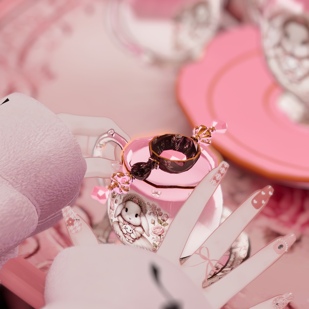 【森羅用】ネイル・指輪・ファーカフス3点セット(カラバリ12色・形3種・MA対応)