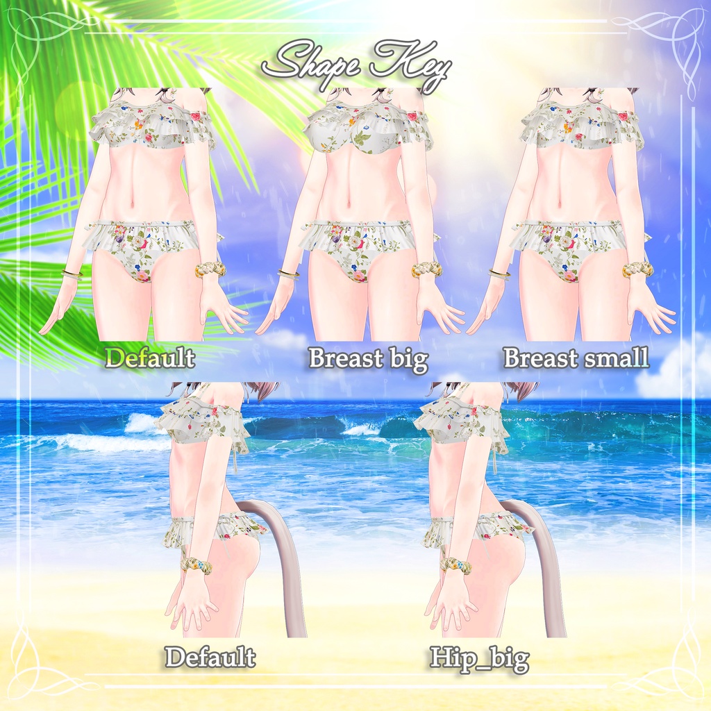 Dazzling Frill Swimwear - アクセサリー付き フリル水着 - 柄・カラバリ有り #SALVATOR3D