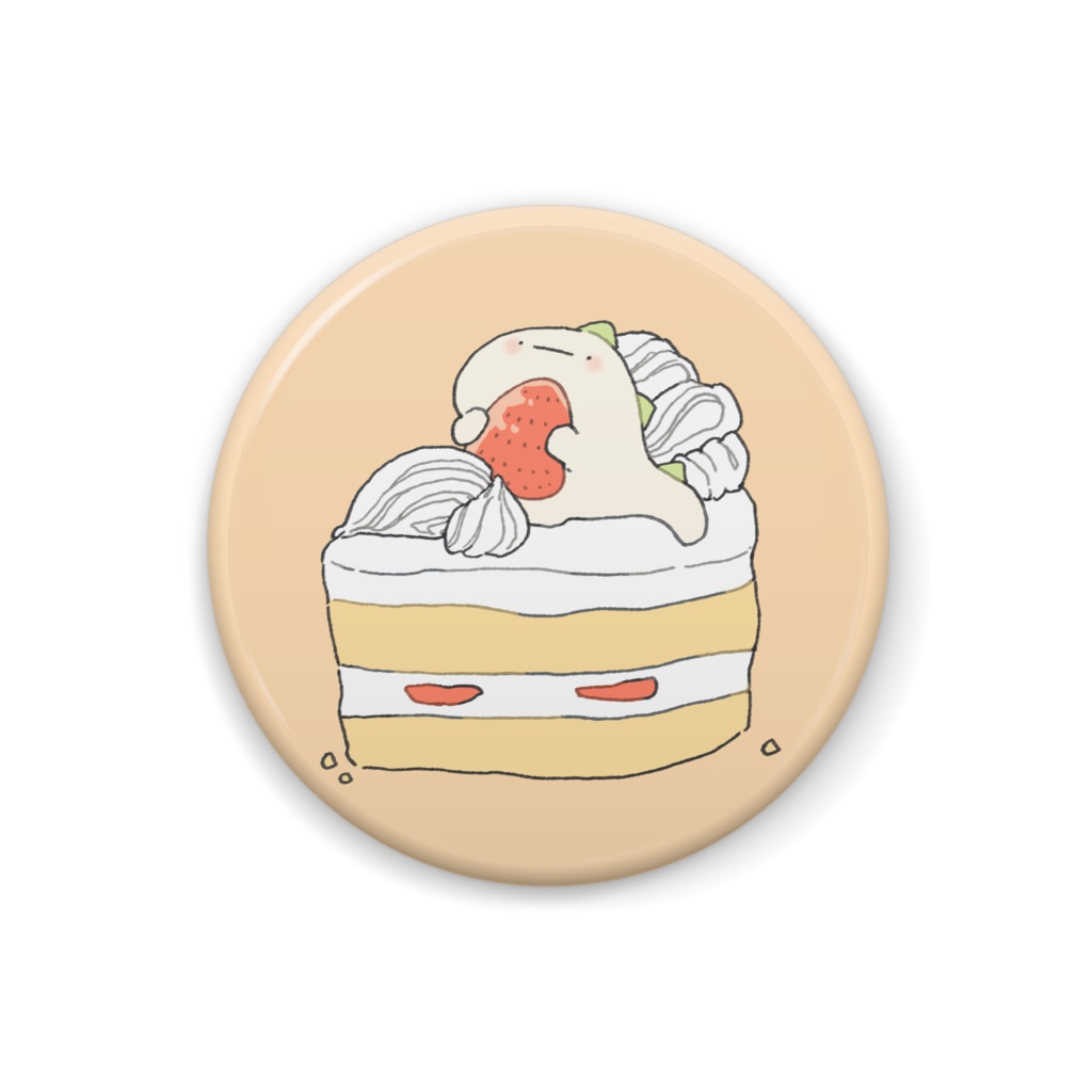 きょうりゅうショートケーキ缶バッジ