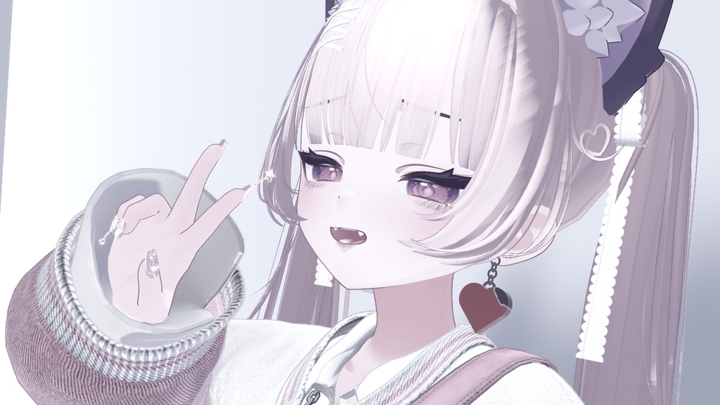 【VRC想定】ハートチョコのイヤリング