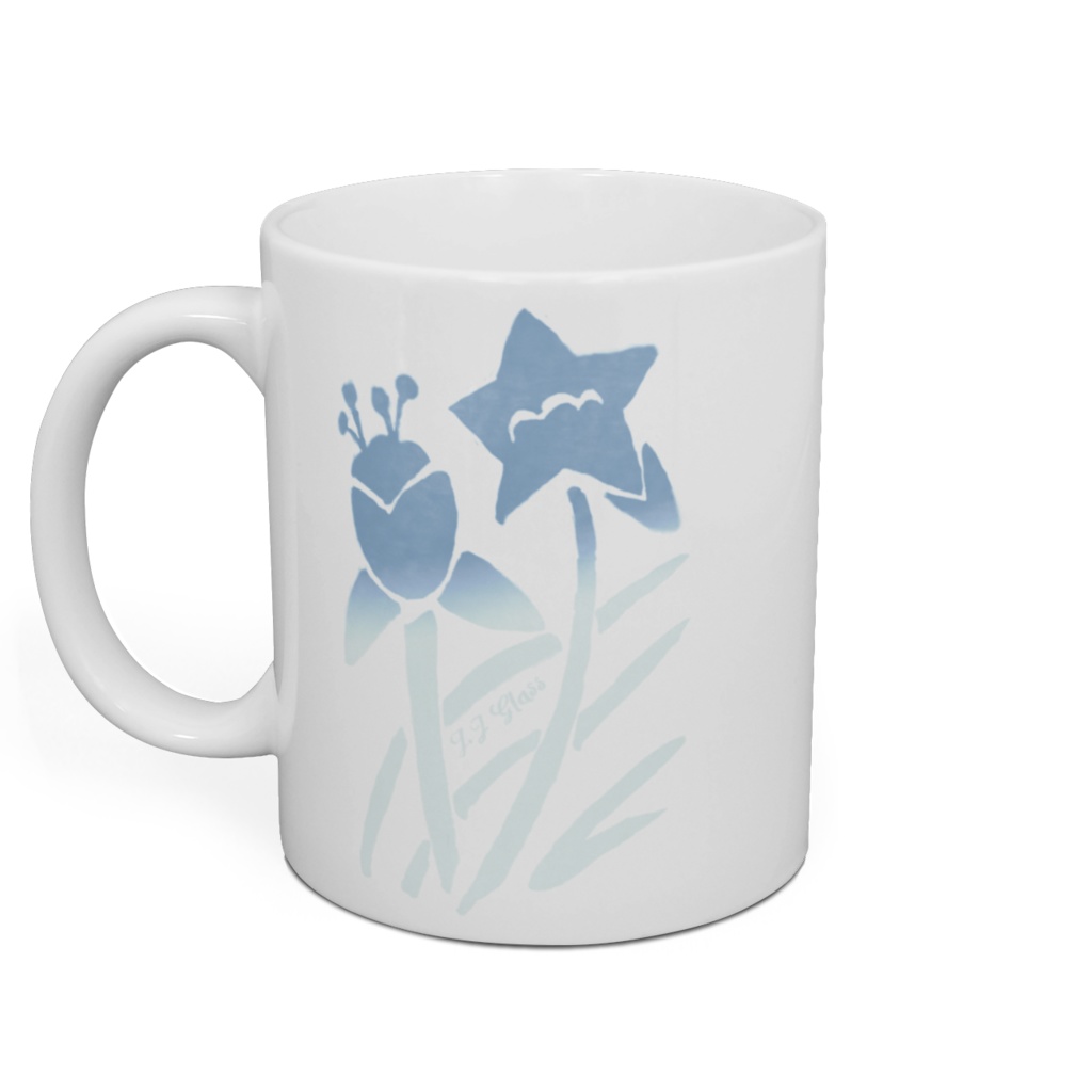 レトログラデ花柄(水色)