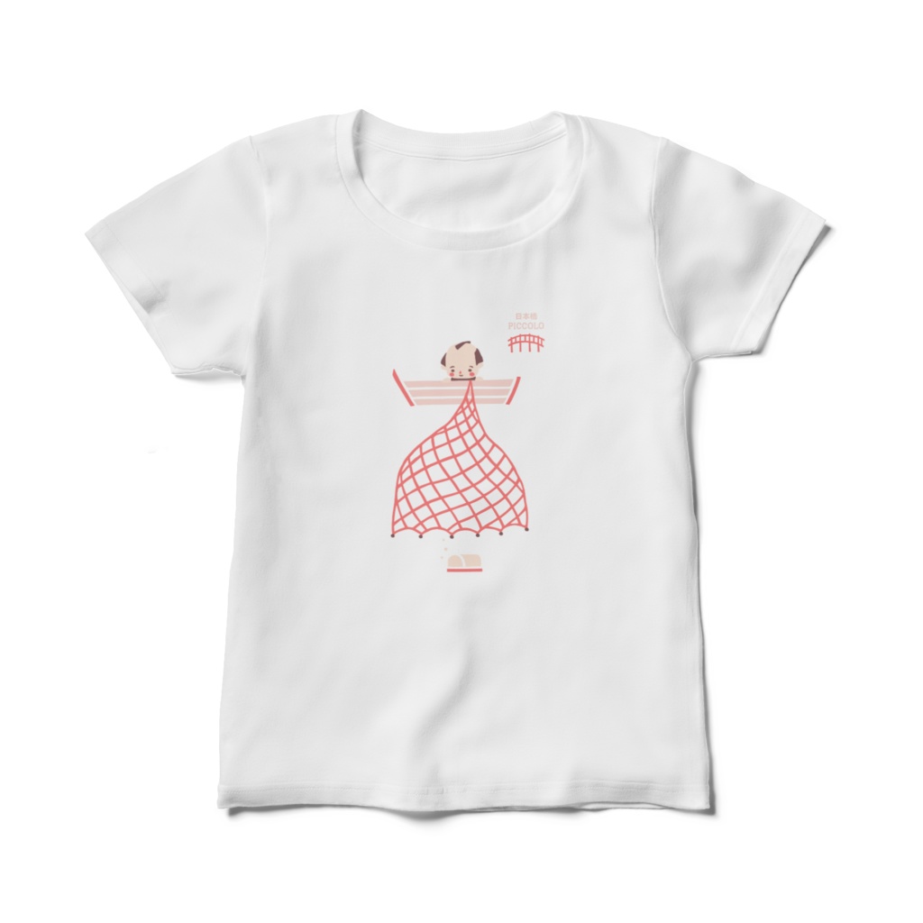 ピッコロＴシャツ「権助魚　byとつかりょうこ」ピンク（レディース）