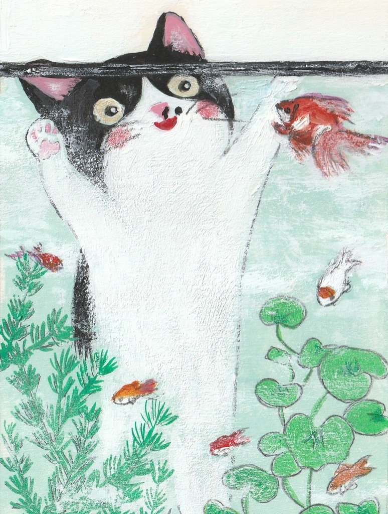 子猫と金魚のエコバッグ