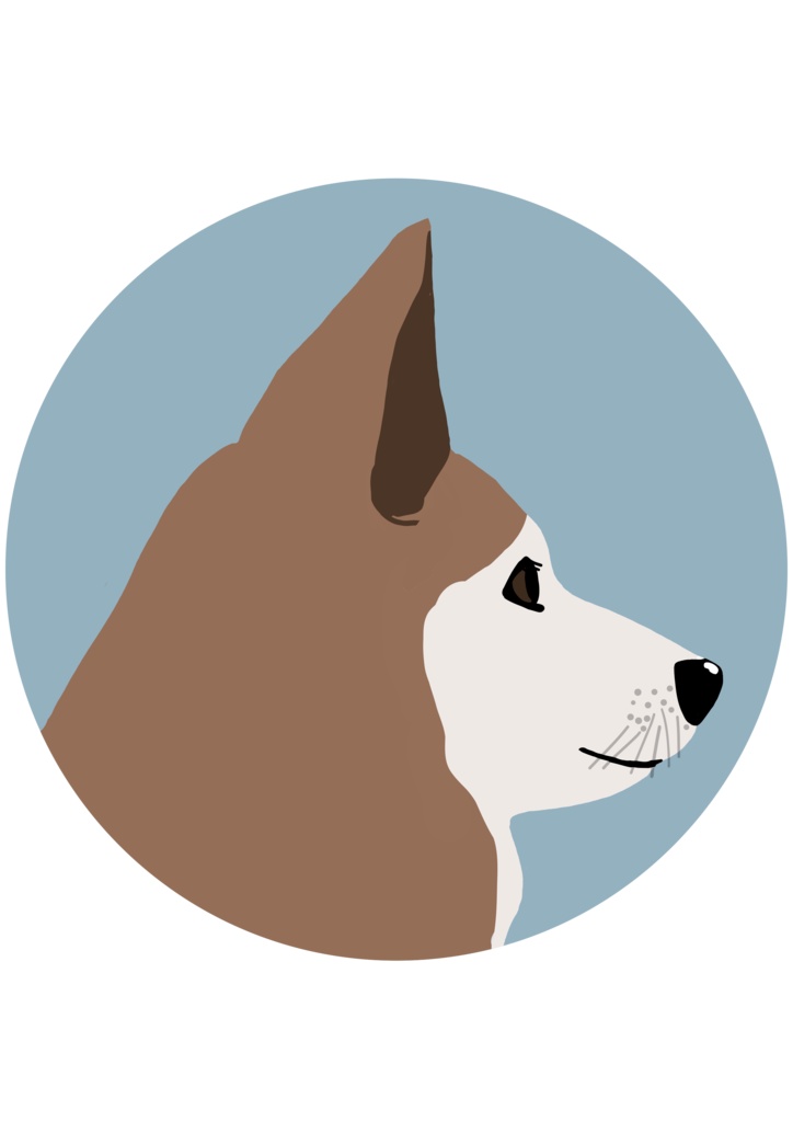 サックスブルーの犬 トートバッグ - M -