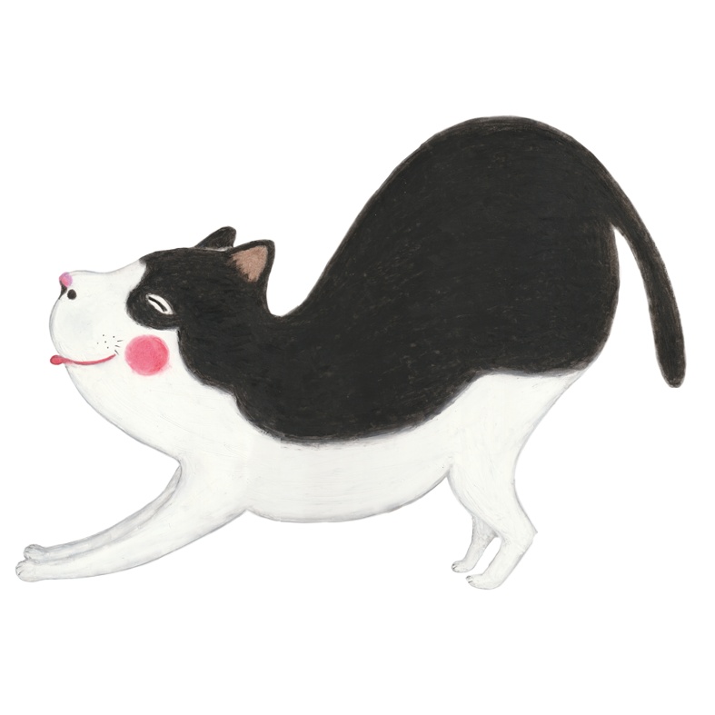 しろくろネコ アクリルキーホルダー