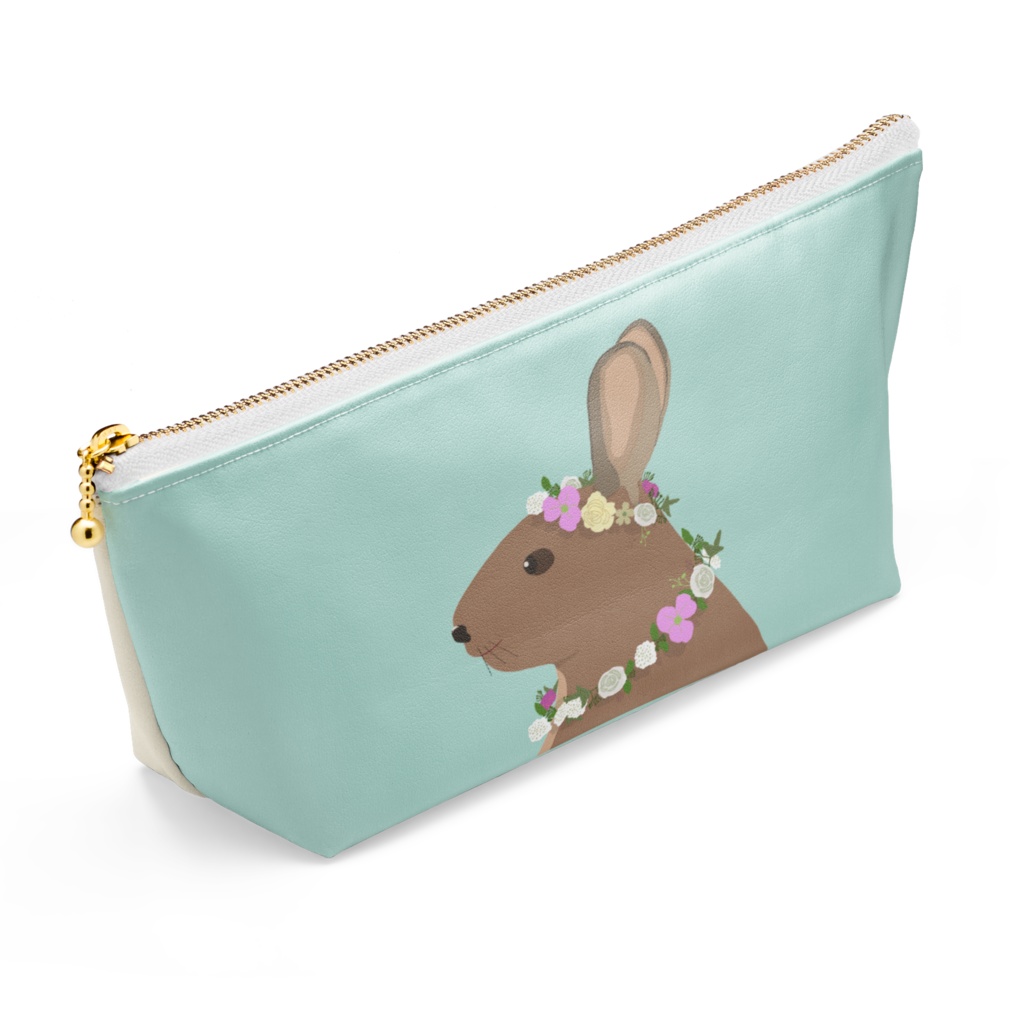 花冠のウサギ ポーチ