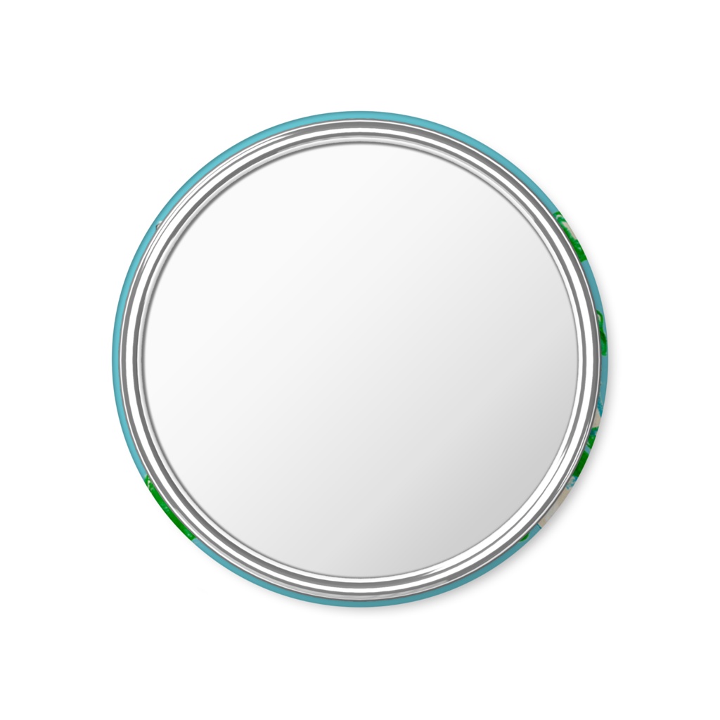 ネコと朝顔 缶ミラー小