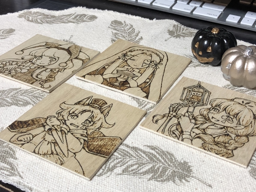 Halloween Girls 2020 ウッドバーニング原画