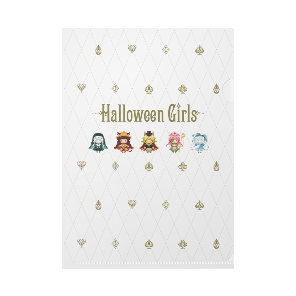 Halloween Girls A4クリアファイル -ドットver(白/黒)-