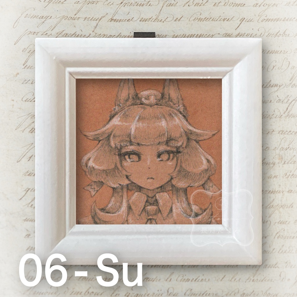 ドローイング・ミニ原画 -クラフト カラー(白ワンピ)-