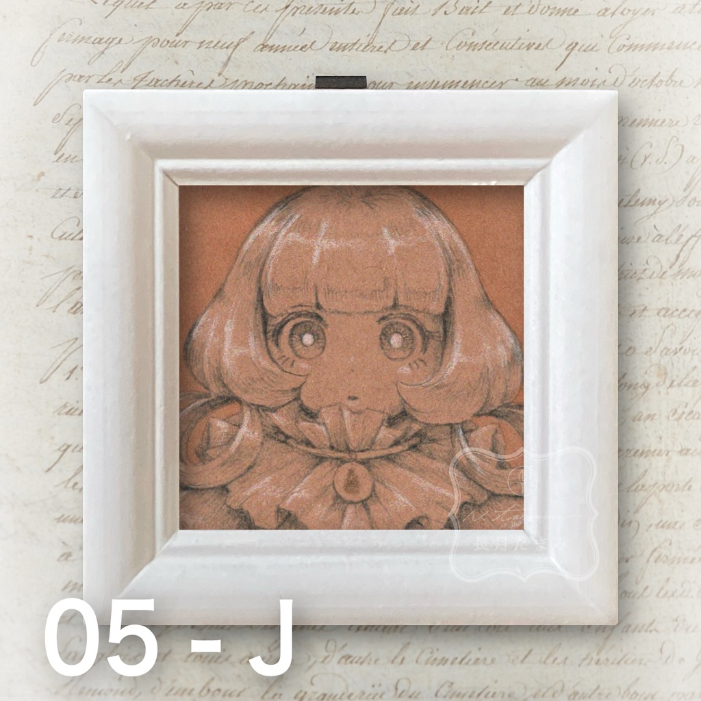 ドローイング・ミニ原画 -クラフト カラー(白ワンピ)-