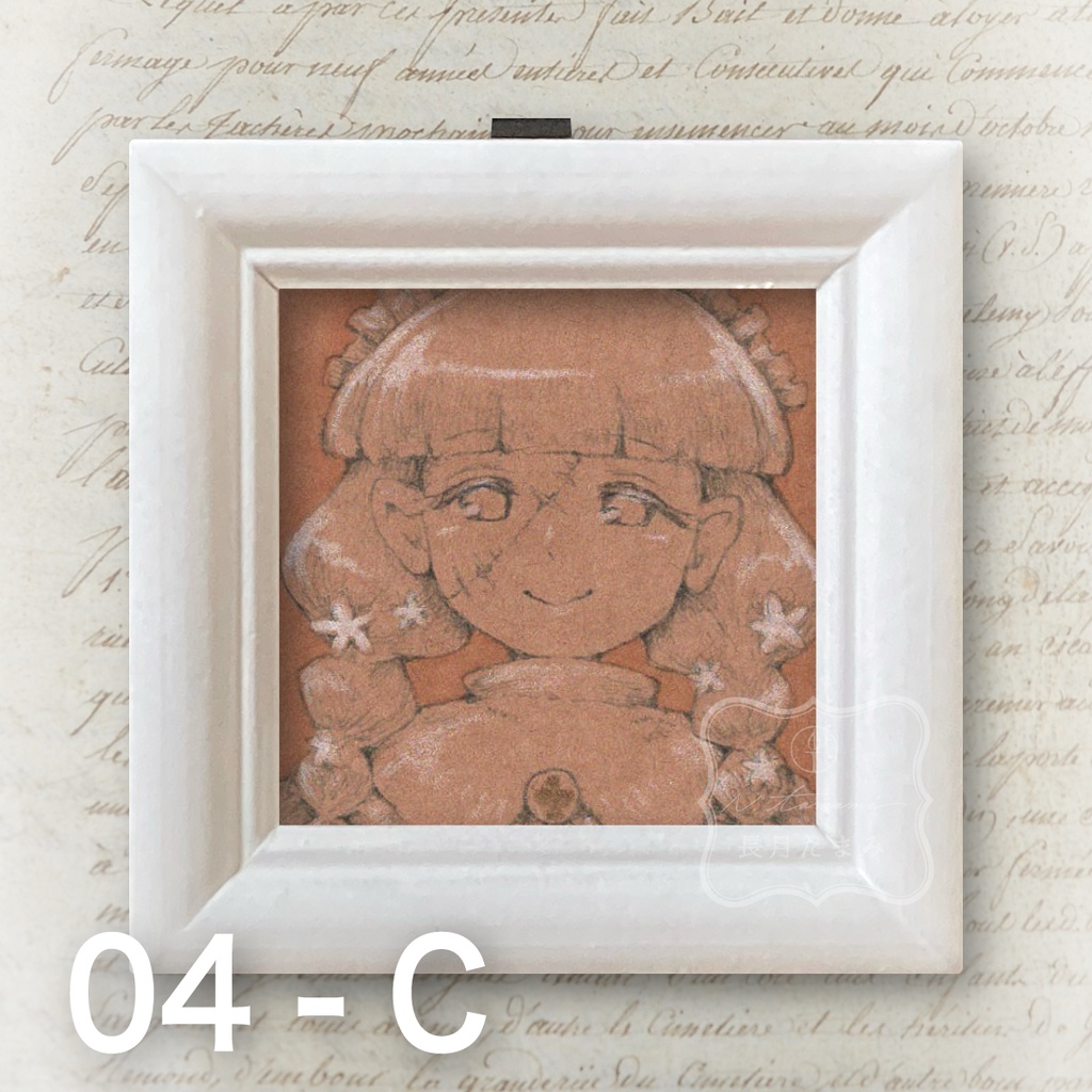 ドローイング・ミニ原画 -クラフト カラー(白ワンピ)-