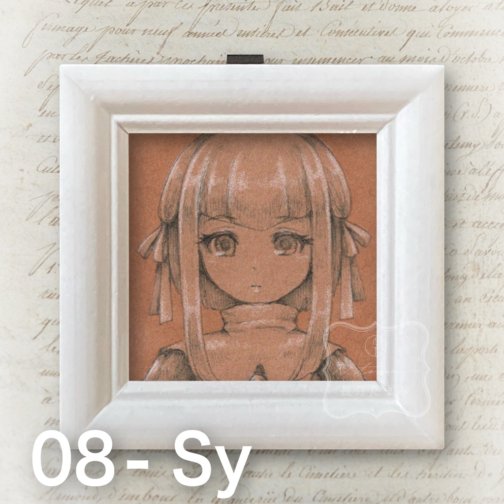 ドローイング・ミニ原画 -クラフト カラー(白ワンピ)-