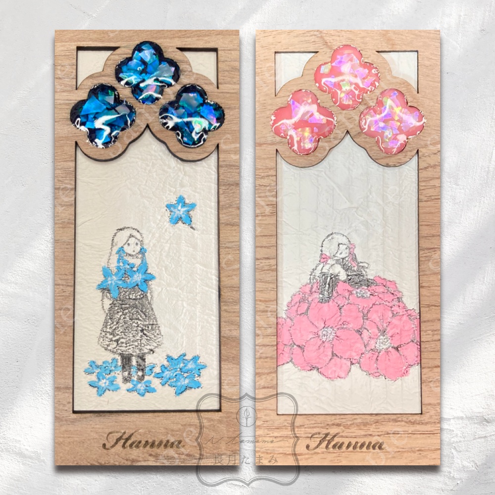 かまぼこ板アート『ハンナの花窓』