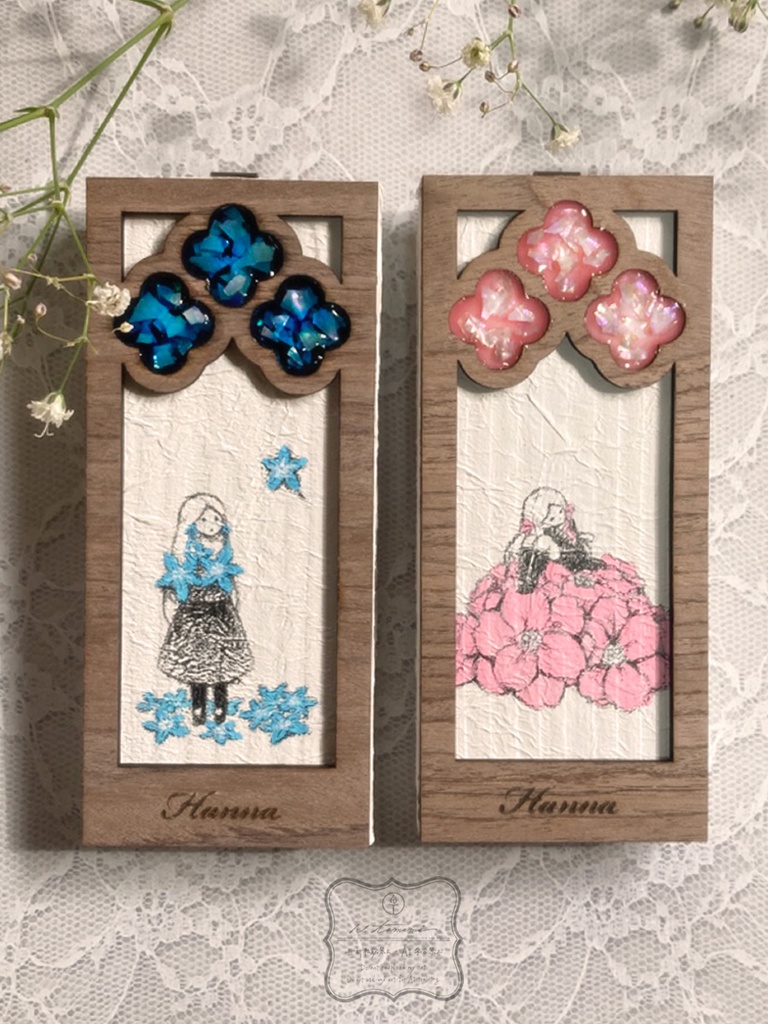 かまぼこ板アート『ハンナの花窓』