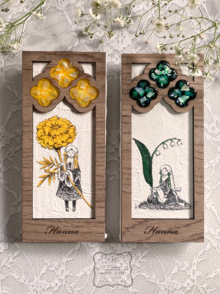 かまぼこ板アート『ハンナの花窓』