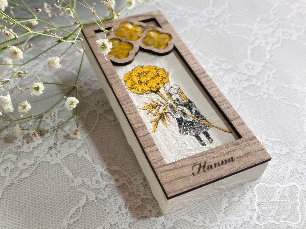 かまぼこ板アート『ハンナの花窓』